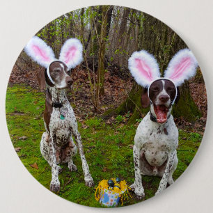 Easter Egg Hunt and Party Dogs Large Round Button