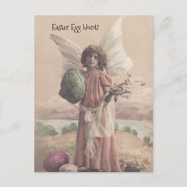 Easter Egg Hunt Angel Hiding Party Invitations PCs (Front)