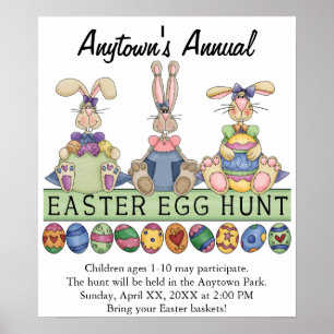 Easter Egg Hunt Announcement Advertisement Poster