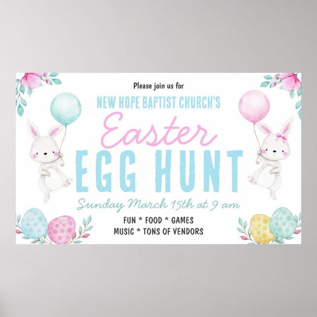 Easter Egg Hunt Banner Poster (Front)