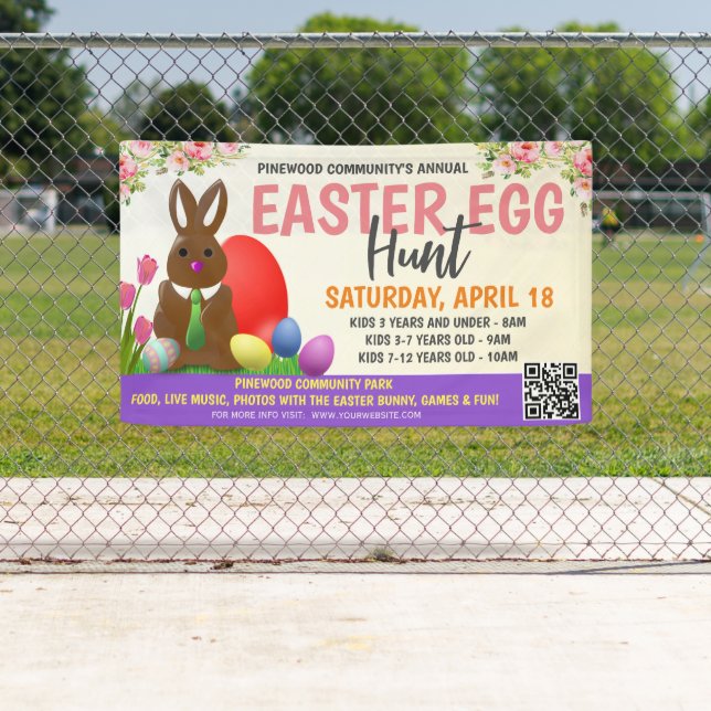 Easter Egg Hunt Banner with qr code (Insitu)
