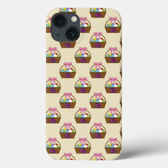 Easter Egg Hunt Basket w Pastel Eggs Pattern Case-Mate iPhone Case (Back)
