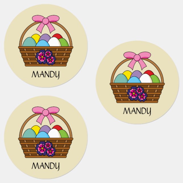 Easter Egg Hunt Basket w Pastel Eggs | Personalise (Group)