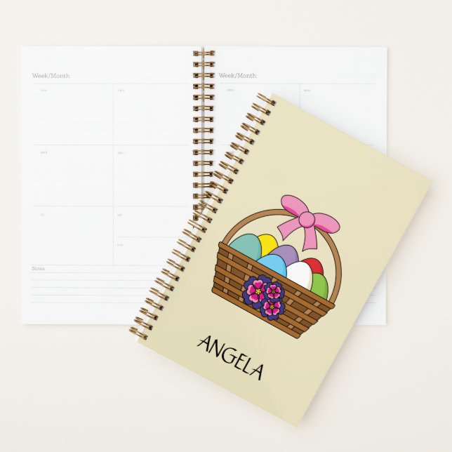 Easter Egg Hunt Basket w Pastel Eggs | Personalise Planner (Display)