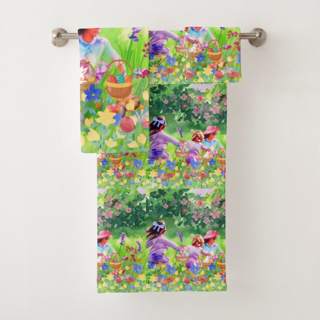 Easter Egg Hunt Bath Towel Set (Insitu)