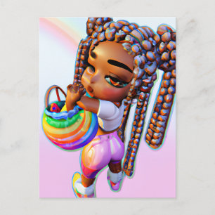 Easter Egg Hunt Black Girl Magic Melanin Girls Postcard