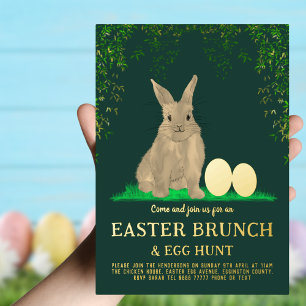 Easter Egg Hunt Brunch Cute Bunny Gold