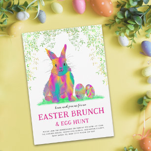 Easter Egg Hunt Brunch Pink Cute Bunny Budget