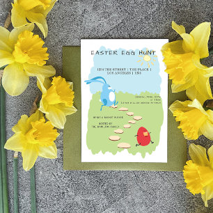Easter Egg Hunt Bunny and Egg Personalised Invitation