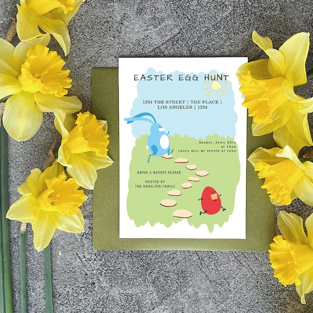 Easter Egg Hunt Bunny and Egg Personalized Invitation (Creator Uploaded)