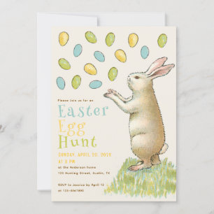 Easter Egg Hunt Bunny Cute Rabbit Invitation