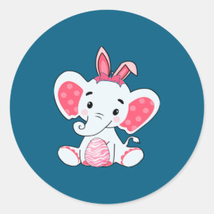 Easter Egg Hunt Bunny Ear Classic Round Sticker