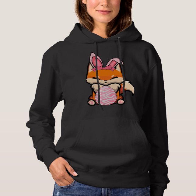 Easter Egg Hunt Bunny Ear Fox Easter Day 2023 Hoodie (Front)