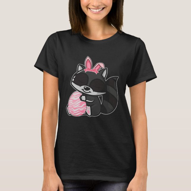 Easter Egg Hunt Bunny Ear Raccoon Easter Day 2023 T-Shirt (Front)