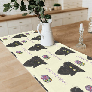 Easter Egg Hunt Cat Funny Short Table Runner