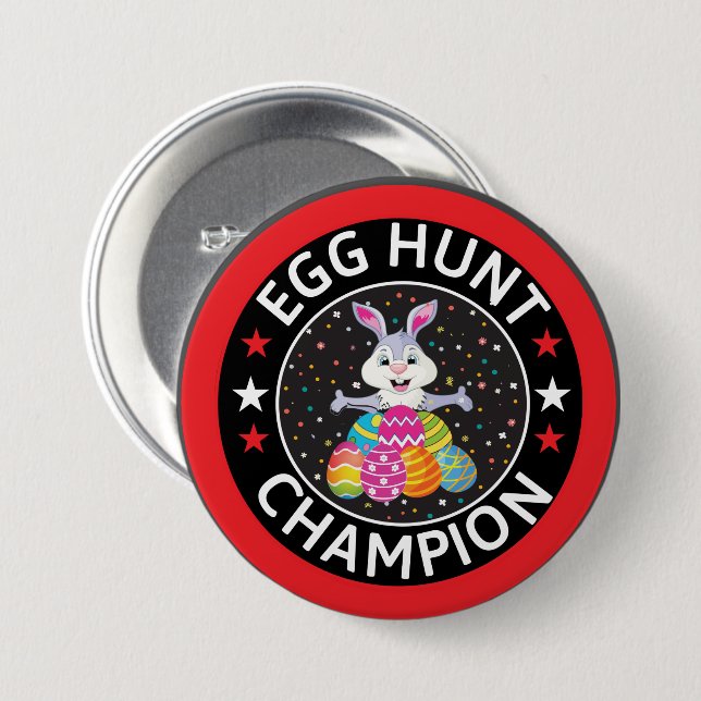 Easter Egg Hunt Champion  7.5 Cm Round Badge (Front & Back)