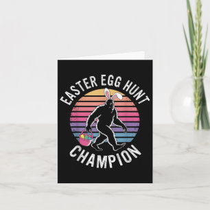 Easter Egg Hunt Champion Funny Bigfoot Bunny Eggs Card