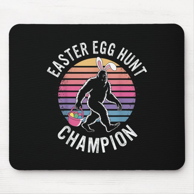Easter Egg Hunt Champion Funny Bigfoot Bunny Eggs  Mouse Pad (Front)