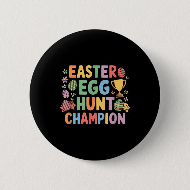 Easter Egg Hunt Champion Funny Easter Bunny  6 Cm Round Badge (Front)