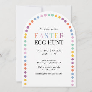 Easter Egg Hunt Colourful Arch Modern Yellow Cute Invitation