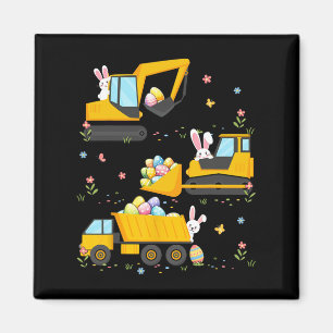Easter Egg Hunt Construction Trucks Toddler Boys Magnet
