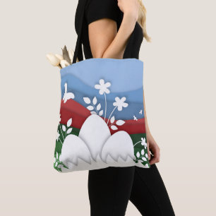 Easter egg hunt cute bunny and eggs tote bag
