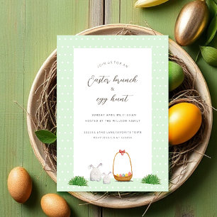 Easter Egg Hunt Easter Brunch Watercolor Art Holiday Card