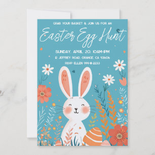 Easter Egg hunt elegant cute bunny Invitation