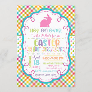 Easter Egg Hunt Extravaganza Easter Party Bunny Invitation