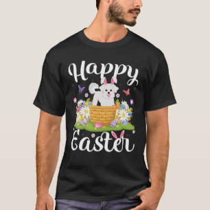 Easter Egg Hunt Floral Bichon Frise Dog Easter Sun T-Shirt