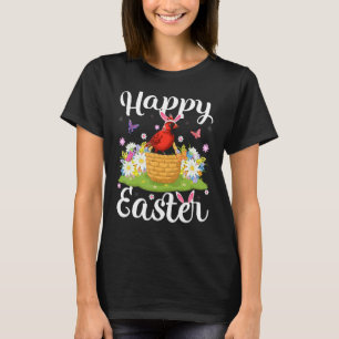Easter Egg Hunt Floral Northern Cardinal Bird East T-Shirt