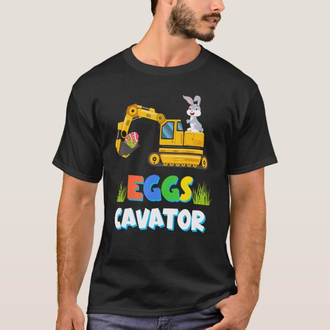 Easter Egg Hunt  For Kids   Excavator Toddler Boys T-Shirt (Front)