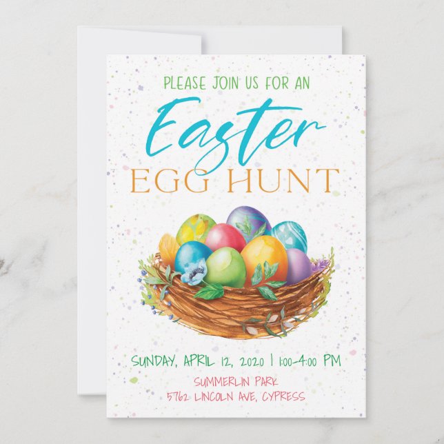 Easter Egg Hunt Holiday Invitations (Front)