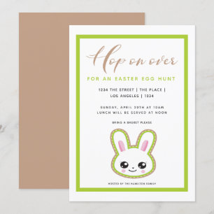 Easter Egg Hunt Hop On Over Bunny Personalised Invitation