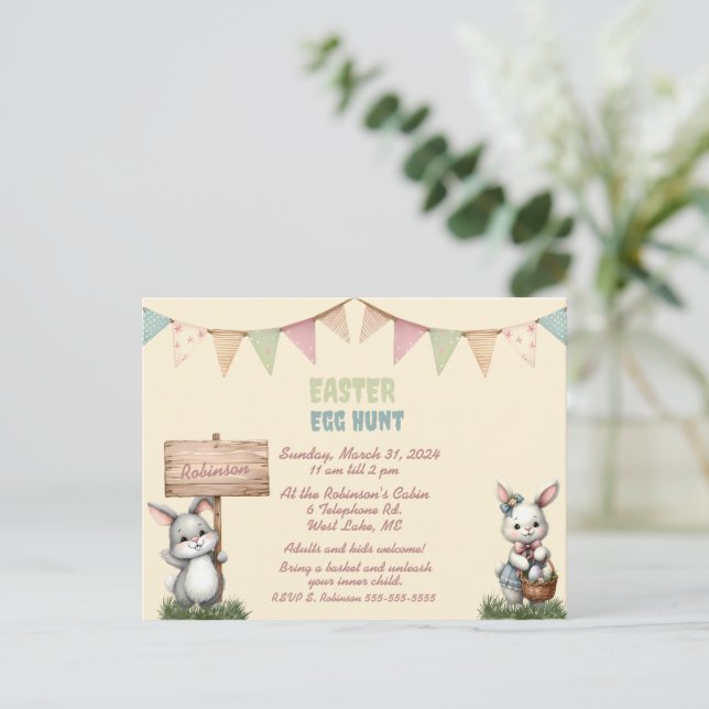 Easter Egg Hunt Invitation (Standing Front)