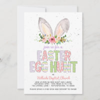 Easter Egg hunt invitation, Church easter egg