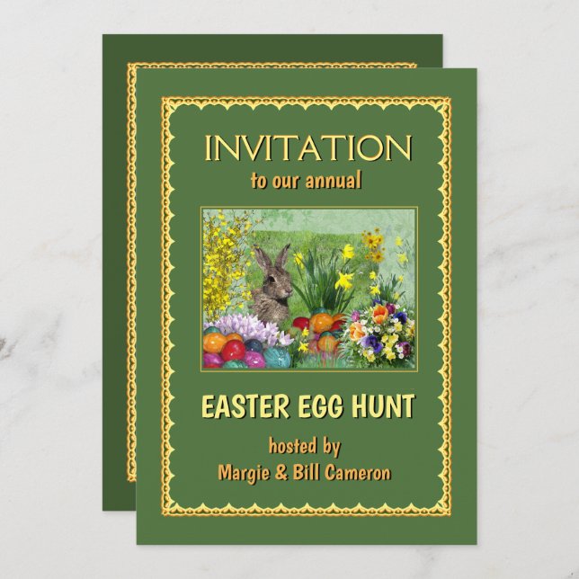 Easter Egg Hunt Invitation (customisable) (Front/Back)