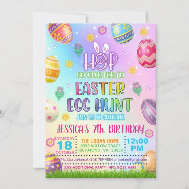 Easter Egg Hunt Invitation - Pastels (Front)
