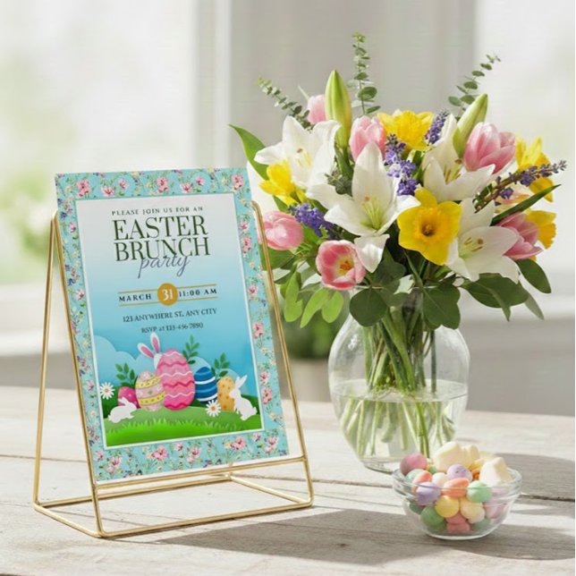 Easter Egg Hunt, Kids Easter Celebration Party Invitation (Creator Uploaded)