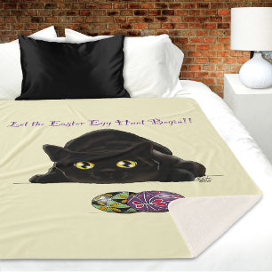 Easter Egg Hunt Kitty Sherpa Blanket