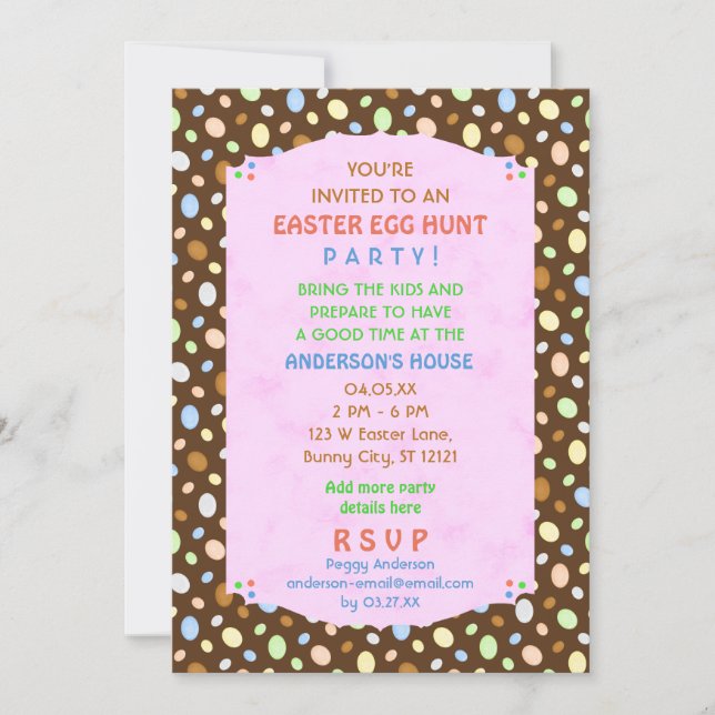Easter Egg Hunt Party Elegant Retro Banner Invitation (Front)
