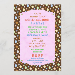 Easter Egg Hunt Party Elegant Retro Banner Invitation