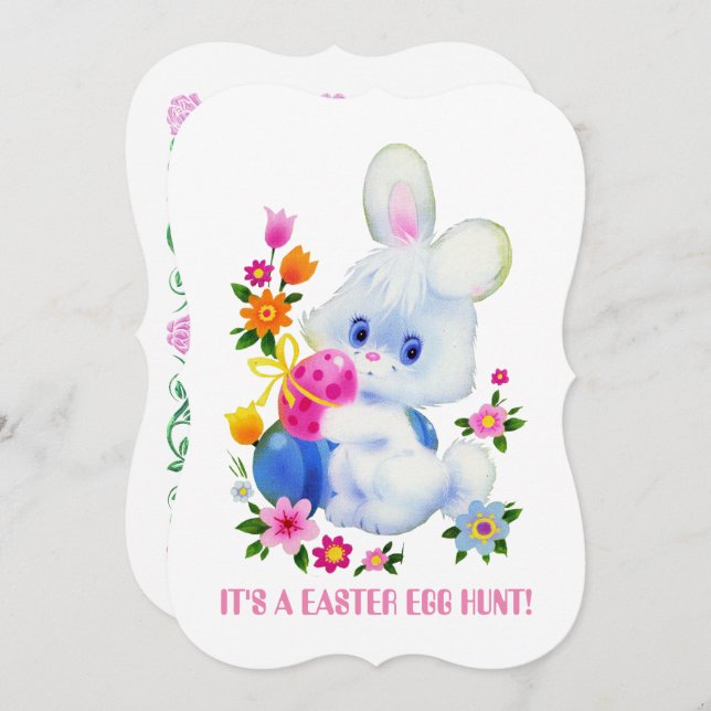 Easter egg hunt party fun invitation (Front/Back)