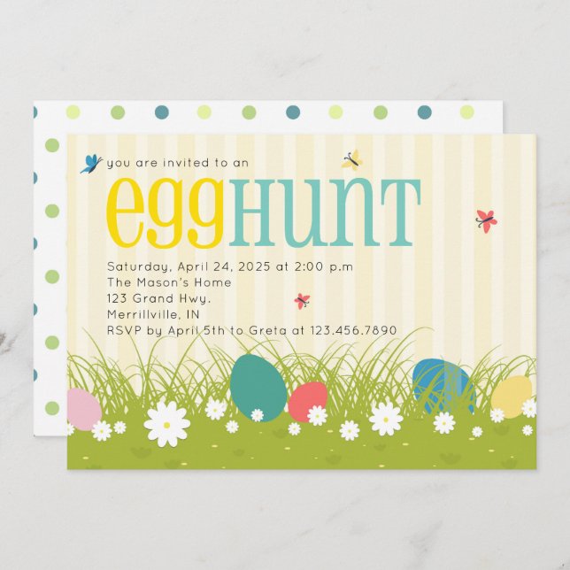 Easter Egg Hunt Party  Invitation (Front/Back)