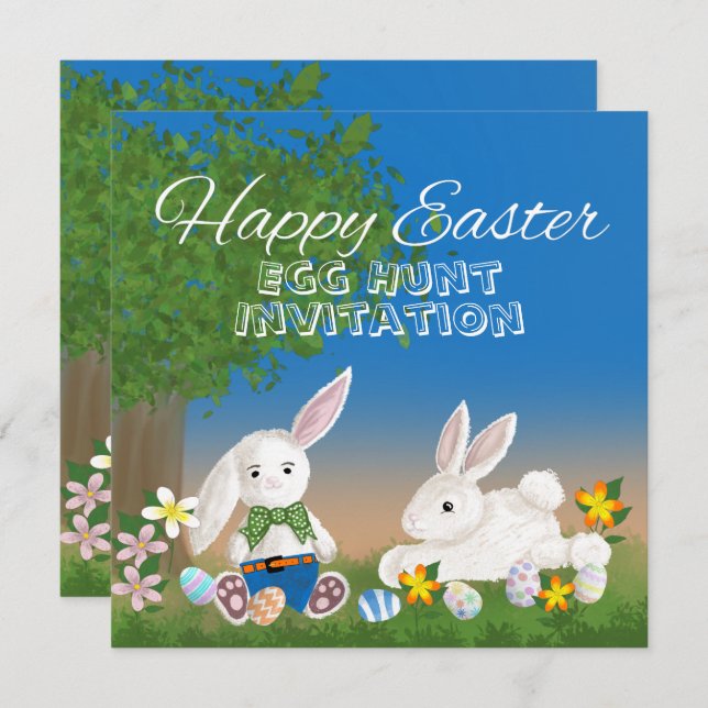 Easter Egg Hunt Party Invitation (Front/Back)