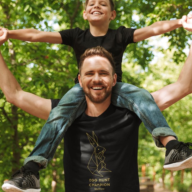 Easter Egg Hunt Personalised Minimalistic Black T-Shirt (Creator Uploaded)