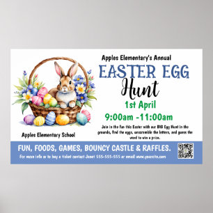 EASTER EGG HUNT PTO PTA Church Banner Poster