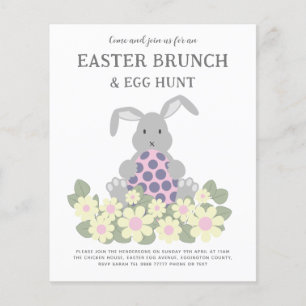 Easter Egg Hunt Spring Brunch Bunny Floral Budget Flyer