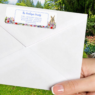 Easter Egg Hunt Spring brunch Bunny Floral Return Address Label