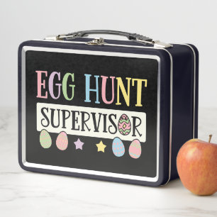 Easter Egg Hunt Supervisor Funny Family Easter Metal Lunch Box